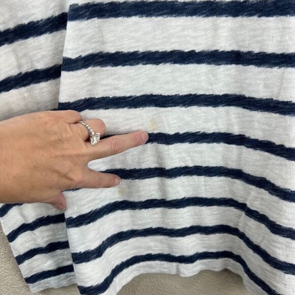 All Saints Casual Short Sleeve Striped  M Cotton White Blue Nautical Capsule - Picture 5 of 14